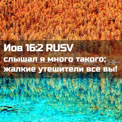Picture 02 - Иов 16:2 RUSV - слышал я много такого; - Bible Verse Picture