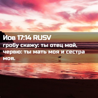 Picture 02 - Иов 17:14 RUSV - гробу скажу: ты отец мой, - Bible Verse Picture