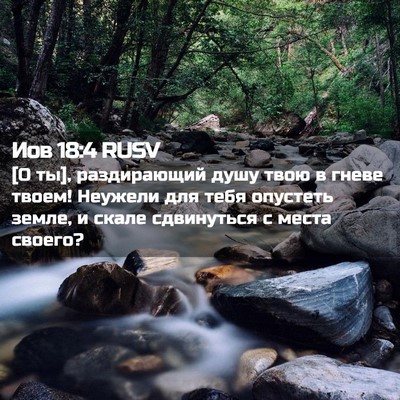 Picture 02 - Иов 18:4 RUSV - [О ты], раздирающий душу - Bible Verse Picture