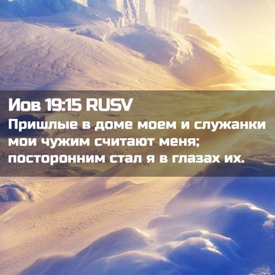 Picture 02 - Иов 19:15 RUSV - Пришлые в доме моем и - Bible Verse Picture
