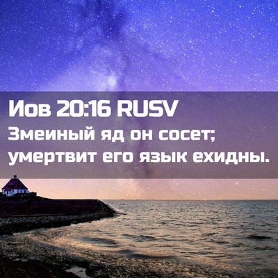 Picture 02 - Иов 20:16 RUSV - Змеиный яд он сосет; - Bible Verse Picture