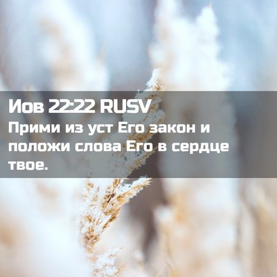 Picture 02 - Иов 22:22 RUSV - Прими из уст Его закон и - Bible Verse Picture