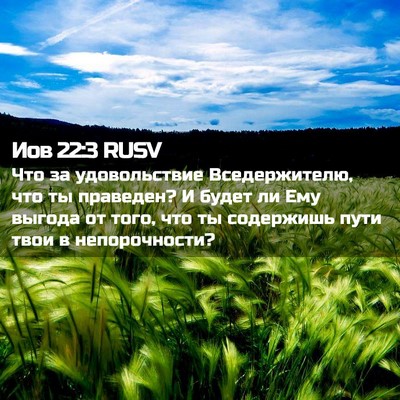 Picture 02 - Иов 22:3 RUSV - Что за удовольствие - Bible Verse Picture