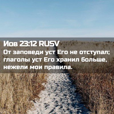 Picture 02 - Иов 23:12 RUSV - От заповеди уст Его не - Bible Verse Picture