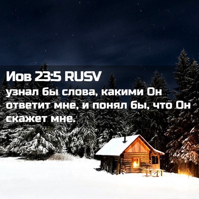 Picture 02 - Иов 23:5 RUSV - узнал бы слова, какими Он - Bible Verse Picture
