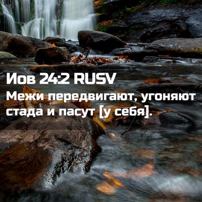 Picture 02 - Иов 24:2 RUSV - Межи передвигают, угоняют - Bible Verse Picture