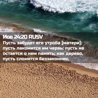 Picture 02 - Иов 24:20 RUSV - Пусть забудет его утроба - Bible Verse Picture