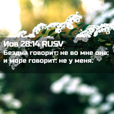 Picture 02 - Иов 28:14 RUSV - Бездна говорит: не во мне - Bible Verse Picture