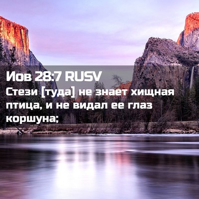 Picture 02 - Иов 28:7 RUSV - Стези [туда] не знает - Bible Verse Picture