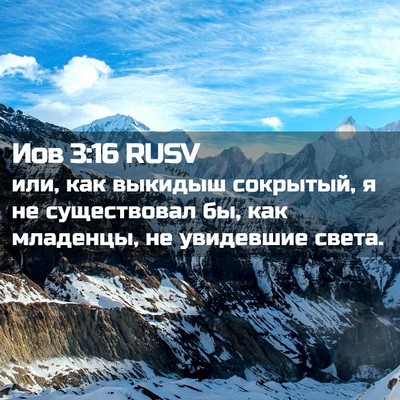 Picture 02 - Иов 3:16 RUSV - или, как выкидыш сокрытый, - Bible Verse Picture