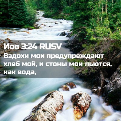 Picture 02 - Иов 3:24 RUSV - Вздохи мои предупреждают - Bible Verse Picture