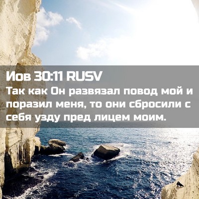 Picture 02 - Иов 30:11 RUSV - Так как Он развязал повод - Bible Verse Picture