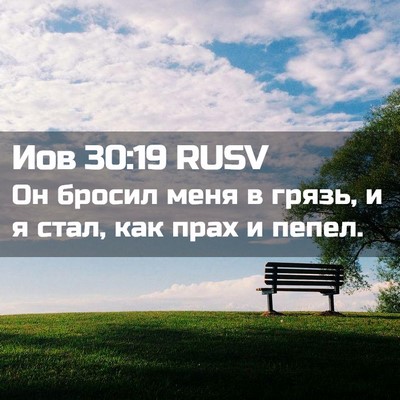 Picture 02 - Иов 30:19 RUSV - Он бросил меня в грязь, и я - Bible Verse Picture