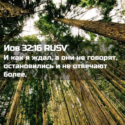 Picture 02 - Иов 32:16 RUSV - И как я ждал, а они не - Bible Verse Picture