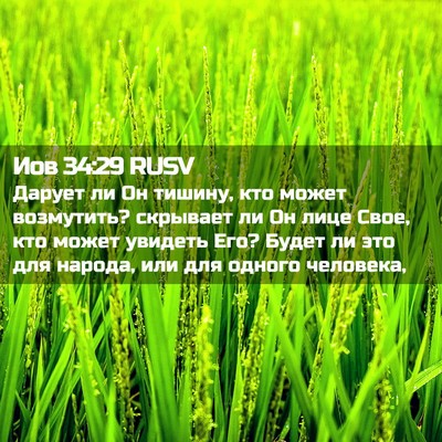 Picture 02 - Иов 34:29 RUSV - Дарует ли Он тишину, кто - Bible Verse Picture