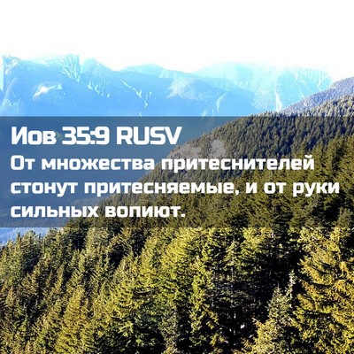 Picture 02 - Иов 35:9 RUSV - От множества - Bible Verse Picture