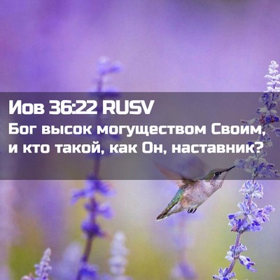 Picture 02 - Иов 36:22 RUSV - Бог высок могуществом - Bible Verse Picture