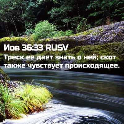 Picture 02 - Иов 36:33 RUSV - Треск ее дает знать о ней; - Bible Verse Picture
