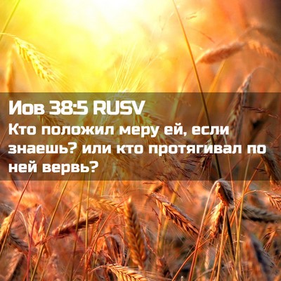 Picture 02 - Иов 38:5 RUSV - Кто положил меру ей, если - Bible Verse Picture
