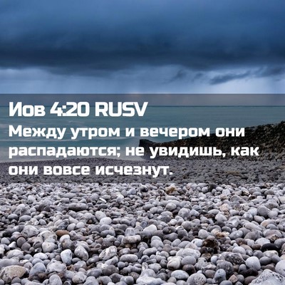 Picture 02 - Иов 4:20 RUSV - Между утром и вечером они - Bible Verse Picture