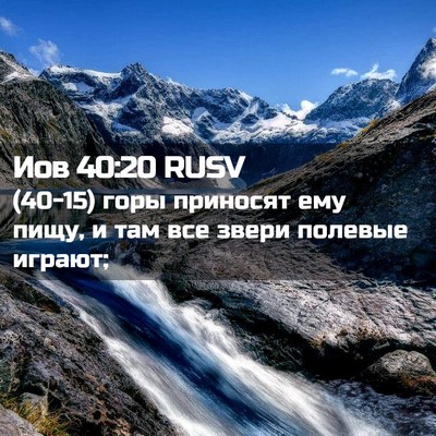 Picture 02 - Иов 40:20 RUSV - (40-15) горы приносят ему - Bible Verse Picture