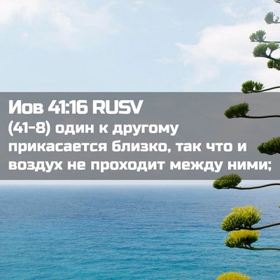 Picture 02 - Иов 41:16 RUSV - (41-8) один к другому - Bible Verse Picture