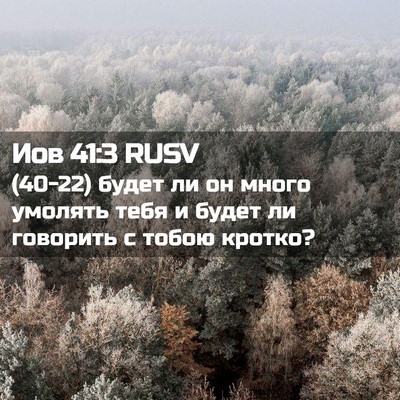 Picture 02 - Иов 41:3 RUSV - (40-22) будет ли он много - Bible Verse Picture