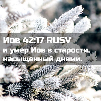 Picture 02 - Иов 42:17 RUSV - и умер Иов в старости, - Bible Verse Picture