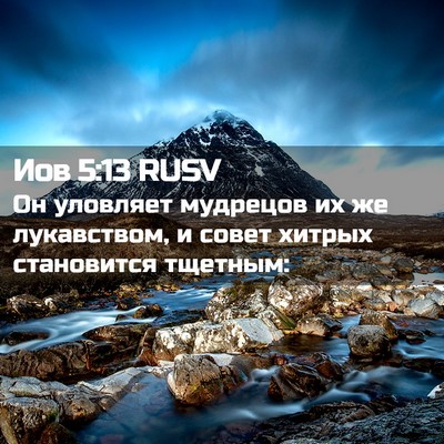 Picture 02 - Иов 5:13 RUSV - Он уловляет мудрецов их же - Bible Verse Picture