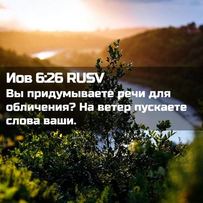 Picture 02 - Иов 6:26 RUSV - Вы придумываете речи для - Bible Verse Picture
