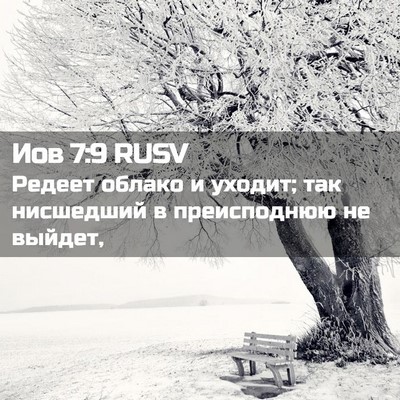 Picture 02 - Иов 7:9 RUSV - Редеет облако и уходит; так - Bible Verse Picture