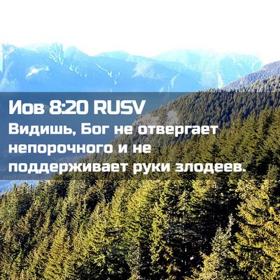 Picture 02 - Иов 8:20 RUSV - Видишь, Бог не отвергает - Bible Verse Picture