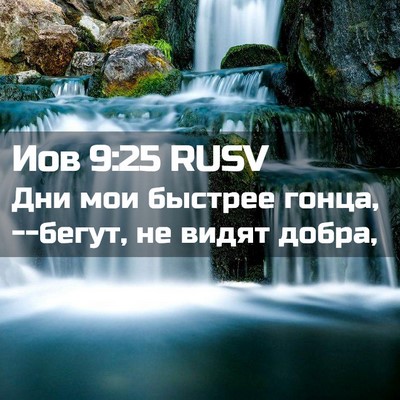 Picture 02 - Иов 9:25 RUSV - Дни мои быстрее гонца, - Bible Verse Picture