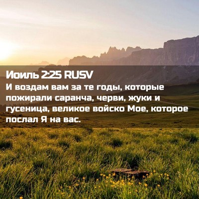 Picture 02 - Иоиль 2:25 RUSV - И воздам вам за те годы, - Bible Verse Picture