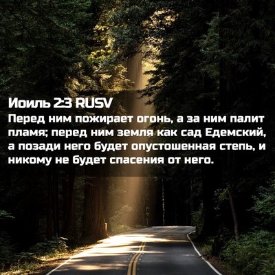 Picture 02 - Иоиль 2:3 RUSV - Перед ним пожирает огонь, а - Bible Verse Picture