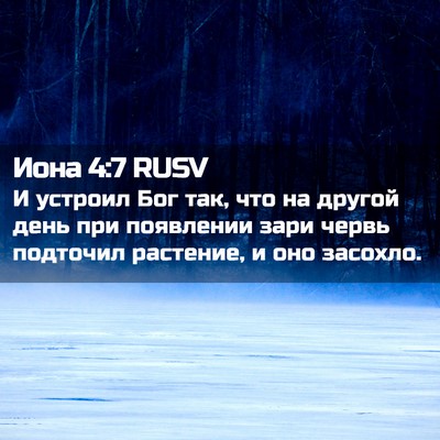 Picture 02 - Иона 4:7 RUSV - И устроил Бог так, что на - Bible Verse Picture