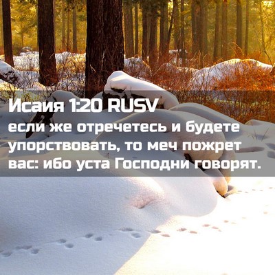 Picture 02 - Исаия 1:20 RUSV - если же отречетесь и - Bible Verse Picture