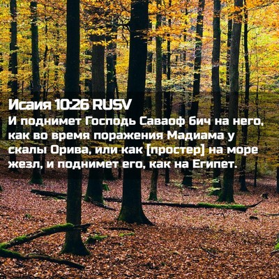 Picture 02 - Исаия 10:26 RUSV - И поднимет Господь Саваоф - Bible Verse Picture