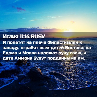 Picture 02 - Исаия 11:14 RUSV - И полетят на плеча - Bible Verse Picture
