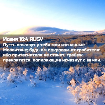 Picture 02 - Исаия 16:4 RUSV - Пусть поживут у тебя мои - Bible Verse Picture