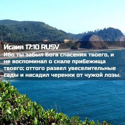 Picture 02 - Исаия 17:10 RUSV - Ибо ты забыл Бога спасения - Bible Verse Picture