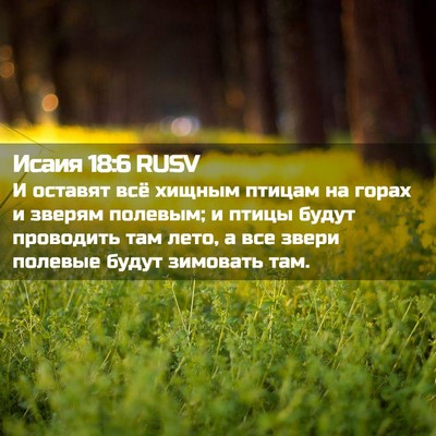 Picture 02 - Исаия 18:6 RUSV - И оставят всё хищным - Bible Verse Picture