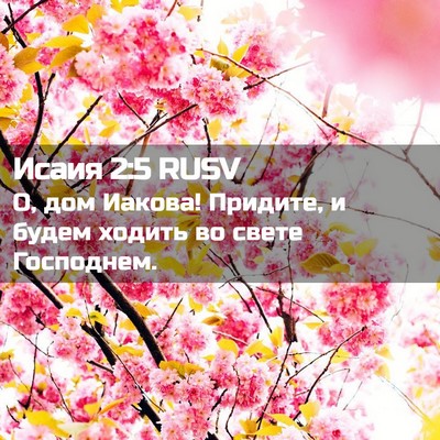 Picture 02 - Исаия 2:5 RUSV - О, дом Иакова! Придите, и - Bible Verse Picture