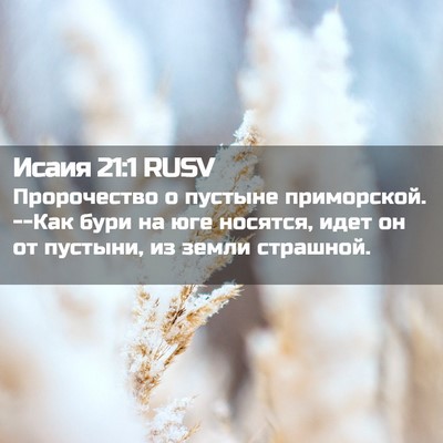 Picture 02 - Исаия 21:1 RUSV - Пророчество о пустыне - Bible Verse Picture