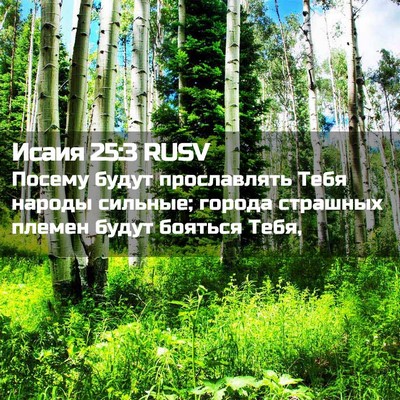 Picture 02 - Исаия 25:3 RUSV - Посему будут прославлять - Bible Verse Picture