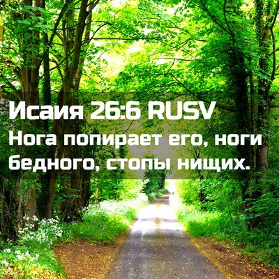 Picture 02 - Исаия 26:6 RUSV - Нога попирает его, ноги - Bible Verse Picture