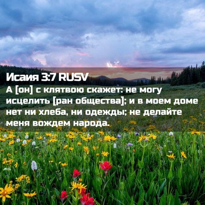 Picture 02 - Исаия 3:7 RUSV - А [он] с клятвою скажет: не - Bible Verse Picture