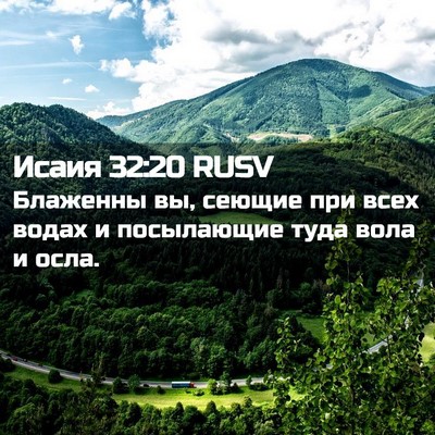 Picture 02 - Исаия 32:20 RUSV - Блаженны вы, сеющие при - Bible Verse Picture
