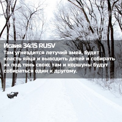 Picture 02 - Исаия 34:15 RUSV - Там угнездится летучий - Bible Verse Picture