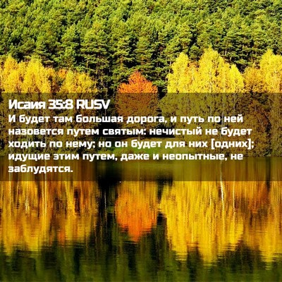 Picture 02 - Исаия 35:8 RUSV - И будет там большая дорога, - Bible Verse Picture
